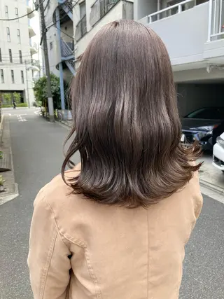 ミディアム ✨色持ちの良い艶 カラー✨蟹江真世のヘアスタイル