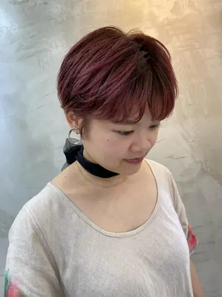 ショート カラー ヘアアレンジ ブリーチダブルカラー 元町三宮/三ノ宮のヘアスタイル
