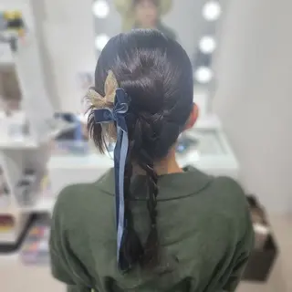 セミロング ヘアアレンジ ヘアセットサロン 渥美寿美翔のヘアスタイル