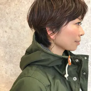 ショート カラー パーマ ショート特化 /天神大名/ハルナのヘアスタイル