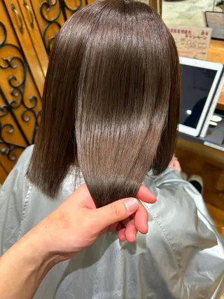 ミディアム カラー パーマ 銀座✨レイヤーカット 顔まわり/坂本亜裟海のヘアスタイル