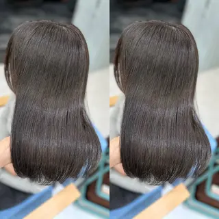 ミディアム カラー 髪質改善🩵縮毛矯正 代々木/木下のヘアスタイル