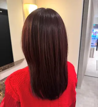 セミロング カラー Ako  カット・ 縮毛矯正モデル募集のヘアスタイル