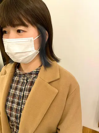 ミディアム カラー ショート/ウルフ ハイトーン/カイセイのヘアスタイル