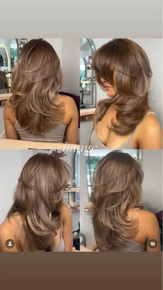ロング ナナ♡レイヤーカット ♡似合わせカラーのヘアスタイル