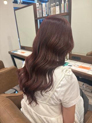 カラー まろみ暖色×ボブ ×chia🕯のヘアスタイル