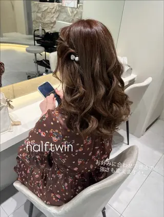 セミロング ヘアアレンジ ヘアセット/レイヤー 赤み消し/はるかのヘアスタイル