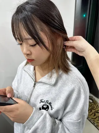 セミロング カラー さあや 【透け感/艶感】のヘアスタイル