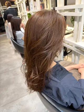 セミロング 恵比寿韓国レイヤー× 艶透明感カラー大場のヘアスタイル