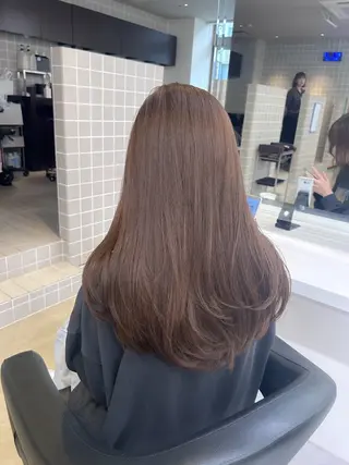 ロング カラー パーマ ヘアアレンジ メンズ キッズ ブリーチなしカラー/ ブラウン/レイヤーのヘアスタイル