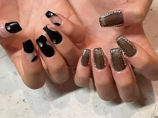 ネイル 韓国/ワンホン/長さ 出しつけ放題🎀のネイルデザイン
