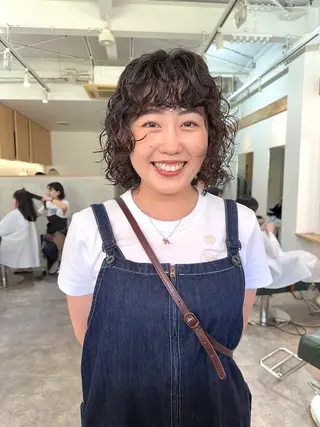 ショート パーマ パーマ/透明感カラー /ボブ/吉田一生のヘアスタイル