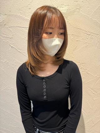 セミロング アオトソラ いしざかのヘアスタイル