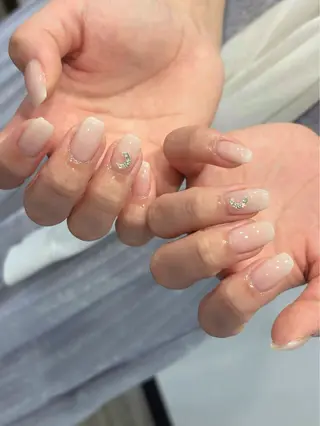 ネイル 本町🤍ちゅるん 自爪育成✨🤍のネイルデザイン
