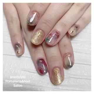 ミディアム ネイル 🐾enen style 🐾のネイルデザイン