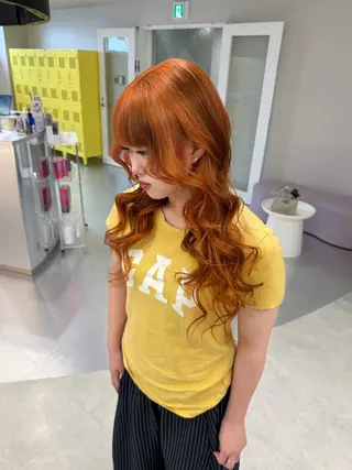 セミロング カラー RIHO🎀栄 ハイトーン×顔周りのヘアスタイル