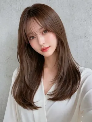 ロング ＿WHITE鳳店 アンダーバーホワイトのヘアスタイル
