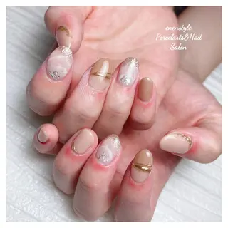 ミディアム ネイル 🐾enen style 🐾のネイルデザイン