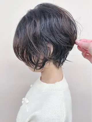 ショート パーマ ボブ/ゆるふわ ボブパーマ/とういのヘアスタイル