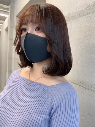 ミディアム カラー 透明感カラー✂︎ /縮毛矯正/YUKAのヘアスタイル