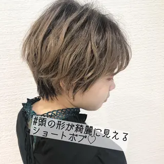 ショート カラー 似合わせ/レイヤー /ボブ/新谷のヘアスタイル