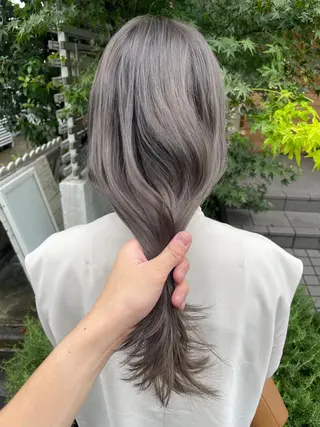 ロング カラー 顔周りカット 【オノザワリョウ】のヘアスタイル