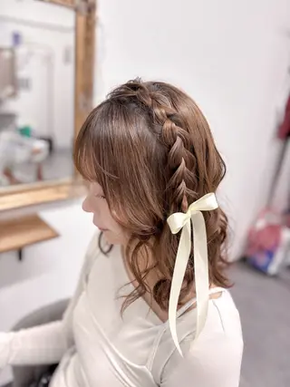 ミディアム ヘアアレンジ ⭐︎moe 【ヘアメイク🧸】のヘアスタイル