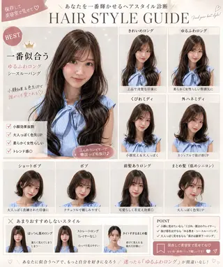 ロング 表参道小顔カット前髪 割れ改善クロスパーマのヘアスタイル