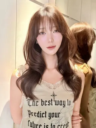 ロング カラー ヘアアレンジ 大宮縮毛矯正🩵 レイヤー 佐藤和のヘアスタイル