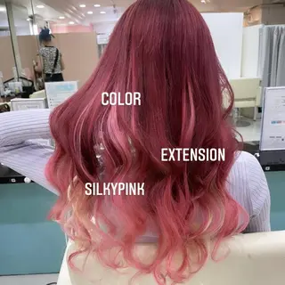 ロング カラー エクステ🩵ブリーチ 韓国ヘア🩵KAEのヘアスタイル