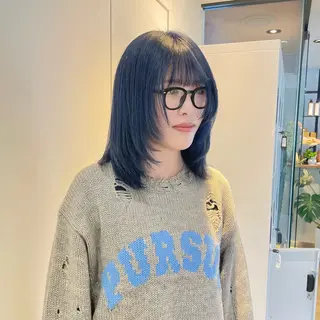 ミディアム 前田 菜奈子のヘアスタイル