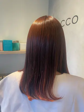セミロング カラー ROCCO アイナ/ レイヤー透明感カラーのヘアスタイル
