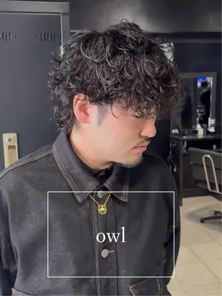 ショート パーマ メンズ専門 美容師✨ アメ村 堀江颯瑛のヘアスタイル