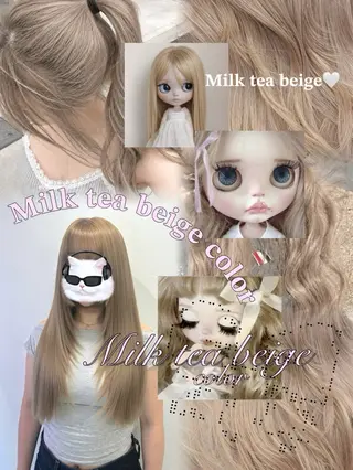 ミディアム カラー 🖤ハイトーンカラ ー🖤/ここなのヘアスタイル