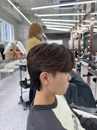 ショート カラー パーマ メンズ 大宮🩵韓国ヘア 毛流れ🫧☁️まいのヘアスタイル