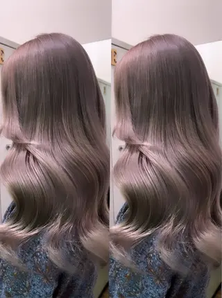 ロング ハイトーンカラー/エ クステ/デザインのヘアスタイル