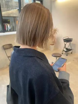 ショート カラー ヘアアレンジ ミニボブ/ブリーチ 🌈MISATOのヘアスタイル