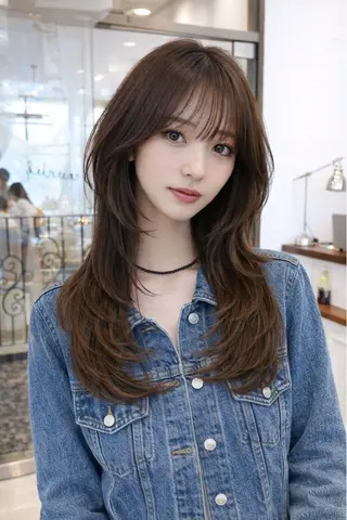 ロング 数井 紗良のヘアスタイル