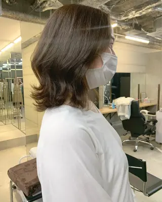 ミディアム カラー 透明感カラー✂︎ /縮毛矯正/YUKAのヘアスタイル