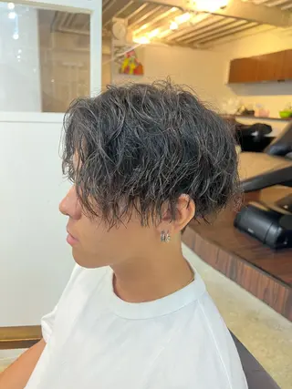 ミディアム パーマ メンズ 🤍中野 レオ🤍のヘアスタイル