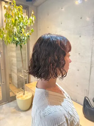 ミディアム 🌿朝5分でお洒落 パーマスタイル🌿のヘアスタイル