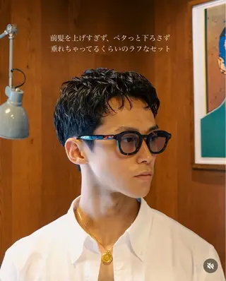 パーマ メンズ メンズショート タチカワユウキのヘアスタイル