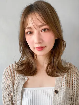 セミロング ヘアアレンジ 勝河 怜楊のヘアスタイル