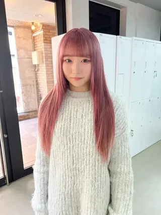 ロング カラー 🎀ダブルカラー/ ピンク×ガーリー🎀のヘアスタイル