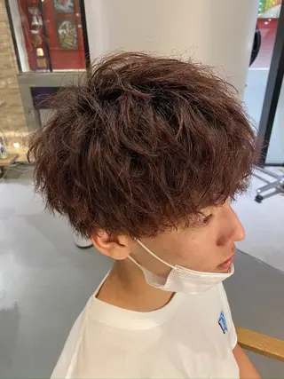 ショート カラー パーマ 梅田茶屋町メンズ 専門美容師 山元一平のヘアスタイル