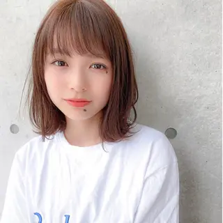 ミディアム カラー レイヤーボブ/ボブ 仲川和人のヘアスタイル