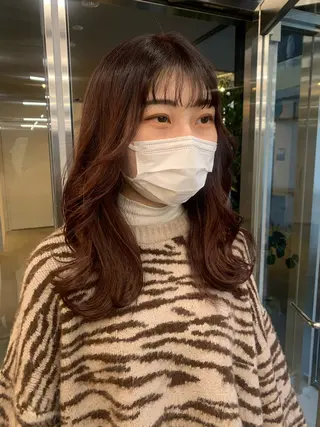ミディアム カラー 透明感カラー✂︎ /縮毛矯正/YUKAのヘアスタイル