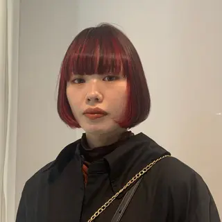 ショート カラー パーマモデル／ カラー／ﾓﾓｶのヘアスタイル