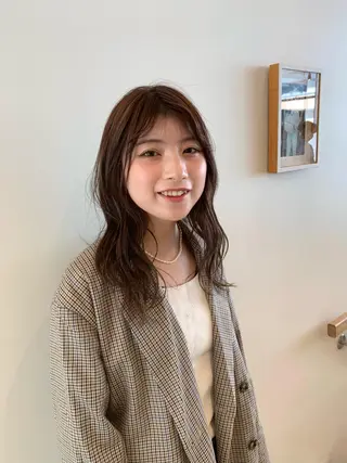 ロング カラー パーマ ヘアアレンジ 中尾 文哉のヘアスタイル