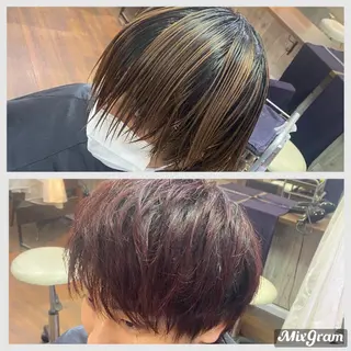 ショート カラー パーマ ヘアアレンジ メンズ キッズ ネイル マツエク・マツパ 渋谷【メンズ職人】 ツイスパ・メッシュのヘアスタイル